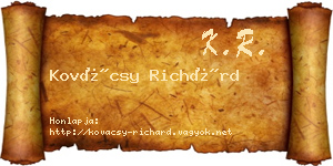Kovácsy Richárd névjegykártya