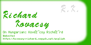 richard kovacsy business card